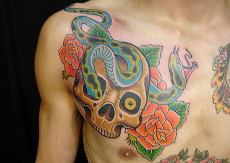 Then back at the tattoo shop, I hooked this chest piece.